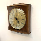 Vintage Metamec 4625 Wall Clock, England 1977, Two-Tone Wood, 10 x 8.5 Inch