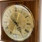 Vintage Metamec 4625 Wall Clock, England 1977, Two-Tone Wood, 10 x 8.5 Inch