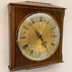 Vintage Metamec 4625 Wall Clock, England 1977, Two-Tone Wood, 10 x 8.5 Inch