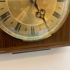 Vintage Metamec 4625 Wall Clock, England 1977, Two-Tone Wood, 10 x 8.5 Inch