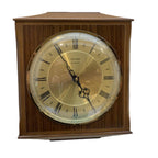 Vintage Metamec 4625 Wall Clock, England 1977, Two-Tone Wood, 10 x 8.5 Inch