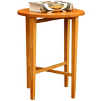 Vintage Teak Folding Side Table, Scandinavian Danish Modern Style, Round Occasional Table