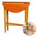 Vintage Teak Folding Side Table, Scandinavian Danish Modern Style, Round Occasional Table