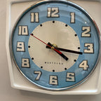 Vintage Westclox Scotland Kitchen Wall Clock, 1960s Retro Blue Dial, New Quartz, 8.25 Inch