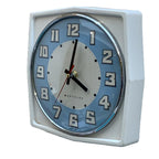 Vintage Westclox Scotland Kitchen Wall Clock, 1960s Retro Blue Dial, New Quartz, 8.25 Inch