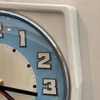 Vintage Westclox Scotland Kitchen Wall Clock, 1960s Retro Blue Dial, New Quartz, 8.25 Inch