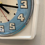 Vintage Westclox Scotland Kitchen Wall Clock, 1960s Retro Blue Dial, New Quartz, 8.25 Inch