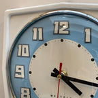 Vintage Westclox Scotland Kitchen Wall Clock, 1960s Retro Blue Dial, New Quartz, 8.25 Inch