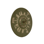 Wedgwood Jasperware Wall Clock – 1970s Sage Green Neoclassical White Relief Figures 9.5 Inch Quartz