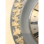 Wedgwood Metamec Collaboration Wall Clock – 1977 Blue Jasperware Vine Leaf Quartz 10 Inch Perfect