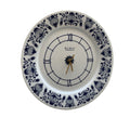 Weimar Electronic Porcelain Plate Clock, 1970s, Cobalt Blue Folk Art Floral, East Germany