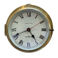 Westclox Quartzmatic Scotland Brass Ships Clock – 1970s Porthole Bulkhead Roman Numeral 8 Inch