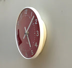 Westclox Red Dial Wall Clock, Made in Scotland, 1960s, Rare Colourway, Screen Printed Glass