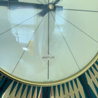 Westclox Scotland Wall Clock – Late 1960s Teal Green Gold Starburst 12 Inch NOS Original Box Mains