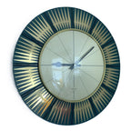 Westclox Scotland Wall Clock – Late 1960s Teal Green Gold Starburst 12 Inch NOS Original Box Mains