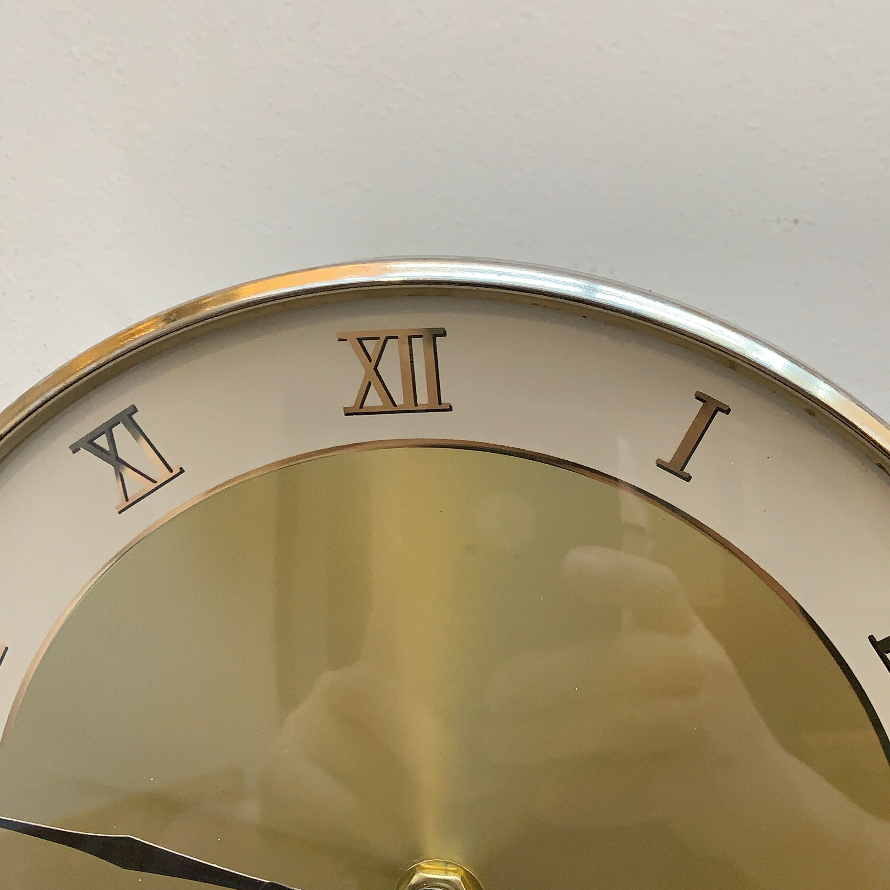 Westclox Wall Clock, Gold Sunburst Dial, Roman Numerals, Made in Scotland, 1960s