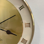 Westclox Wall Clock, Gold Sunburst Dial, Roman Numerals, Made in Scotland, 1960s