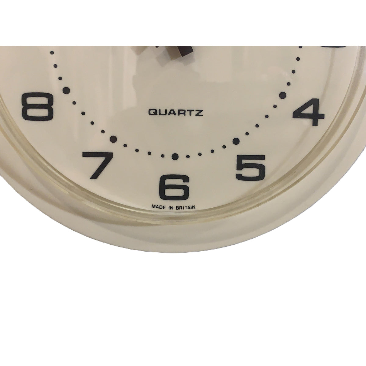 Westclox Wall Clock Vintage 1980s British Cream Yellow Quartz Round