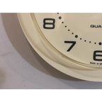 Westclox Wall Clock Vintage 1980s British Cream Yellow Quartz Round