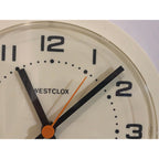 Westclox Wall Clock Vintage 1980s British Cream Yellow Quartz Round