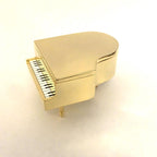 Windsor Grand Piano Desk Clock – Solid Brass, 1980s, Opening Lid, Roman Numerals