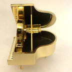 Windsor Grand Piano Desk Clock – Solid Brass, 1980s, Opening Lid, Roman Numerals