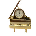 Windsor Grand Piano Desk Clock – Solid Brass, 1980s, Opening Lid, Roman Numerals