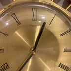 Anstey and Wilson Starburst Wall Clock – 1960s Brass Burmese Teak Fully Restored England 19 Inch