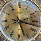 Anstey Wilson 1960s Teak Starburst Wall Clock, Geometric Sunburst, Silent Quartz