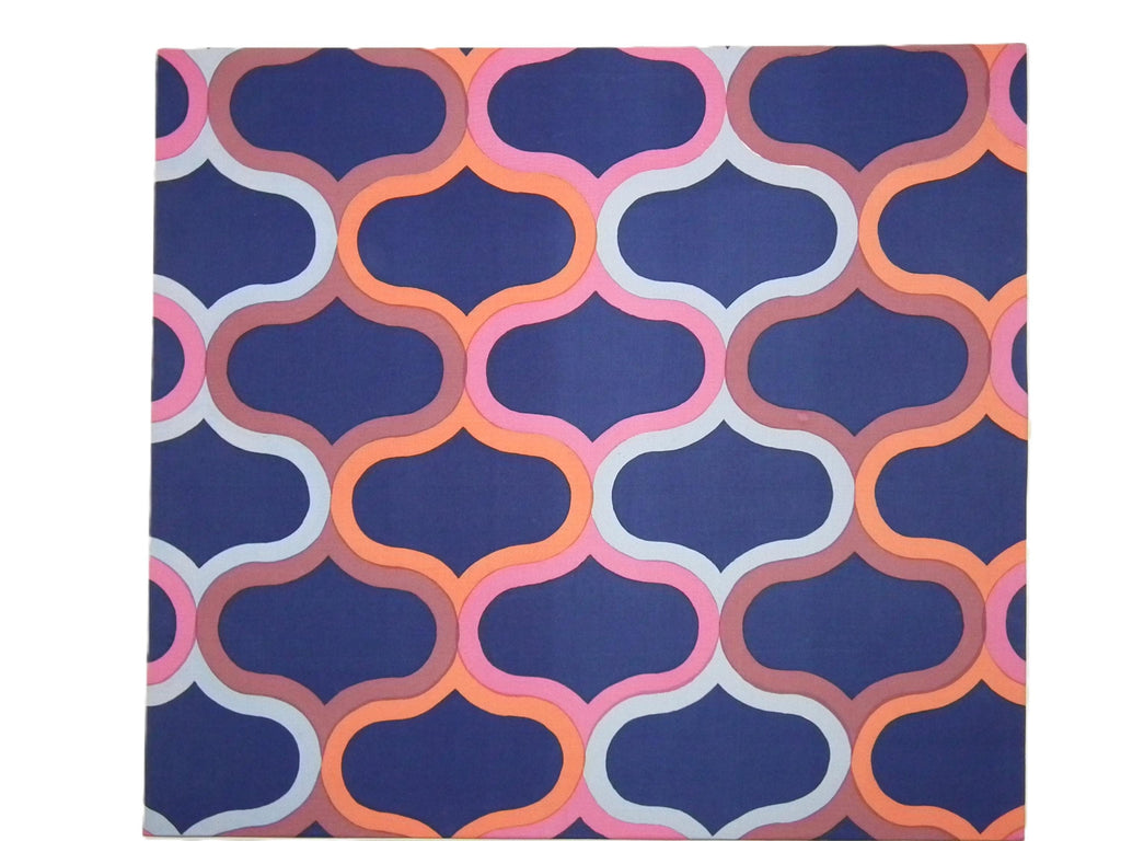 Roger Limbrick Palace 1966 framed textile wall art for Hull Traders, Op Art design