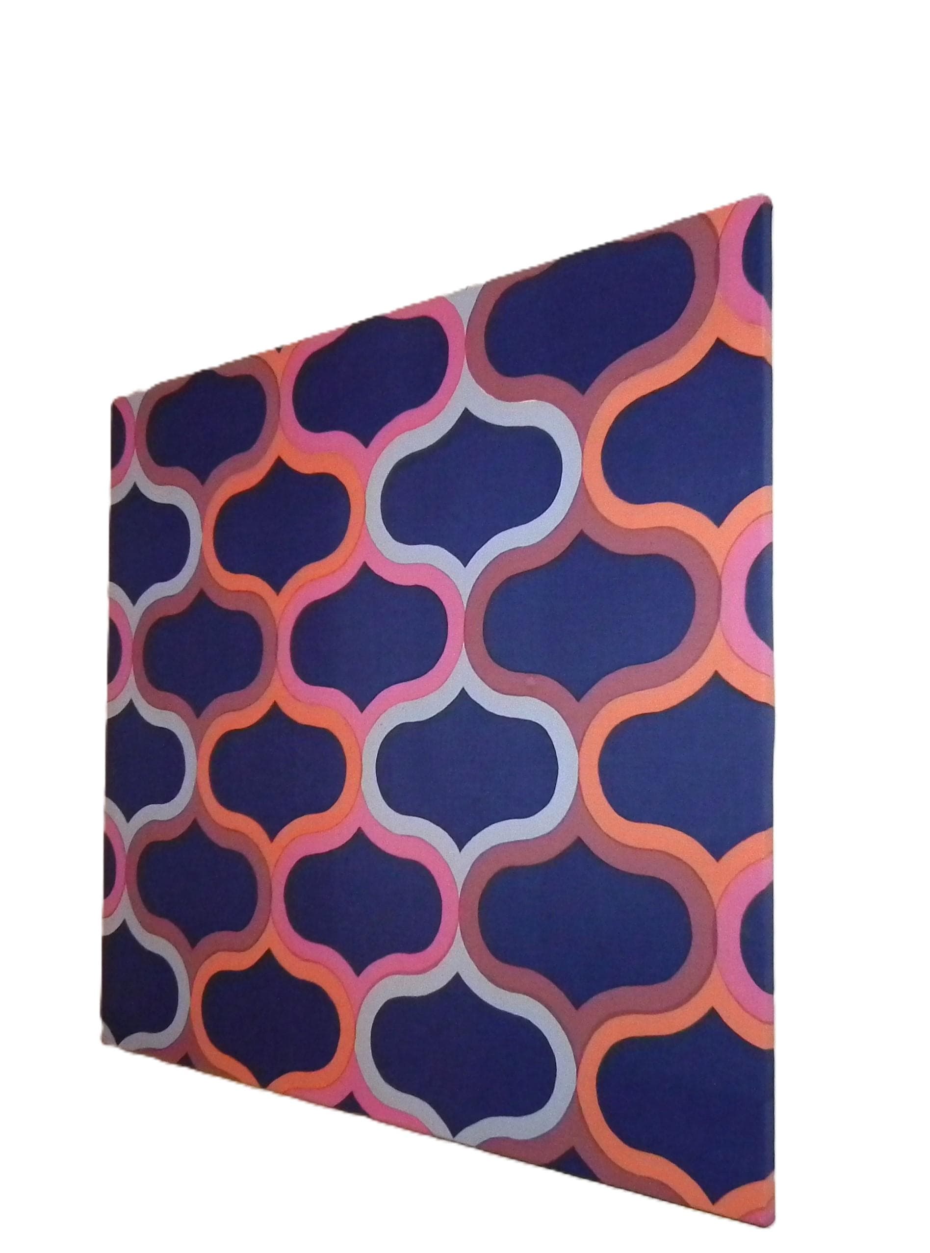 Roger Limbrick Palace 1966 framed textile wall art for Hull Traders, Op Art design