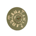 Wedgwood jasperware wall clock, 1970s sage green, neoclassical white relief figures