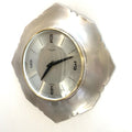Anstey Wilson England Wall Clock, Scalloped Aluminium, Brass Bezel, 1960s, Automatic, Quartz