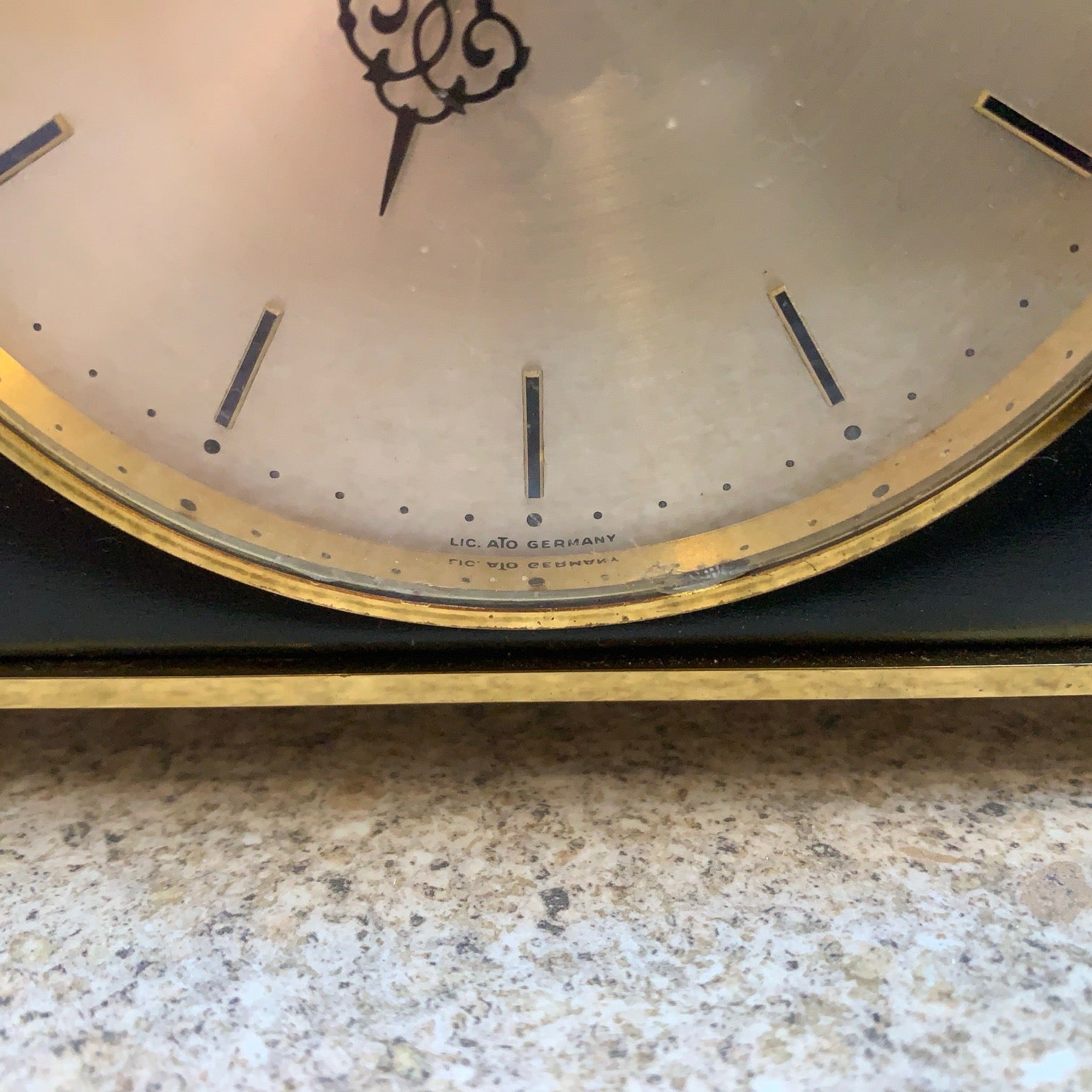 Junghans Meister Ato-Mat Mantel Clock Brass Quartz W738 Germany 1960s