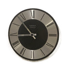 Kienzle Design Wall Clock Germany Brushed Aluminium Black Dial Roman Numerals 1970s Quartz