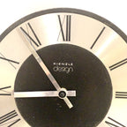 Kienzle Design Wall Clock Germany Brushed Aluminium Black Dial Roman Numerals 1970s Quartz