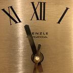 Kienzle International Chronoquartz Mantel Clock, 1970s Brushed Gold Aluminium, Chrome Corners