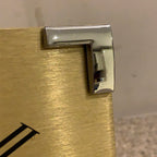Kienzle International Chronoquartz Mantel Clock, 1970s Brushed Gold Aluminium, Chrome Corners