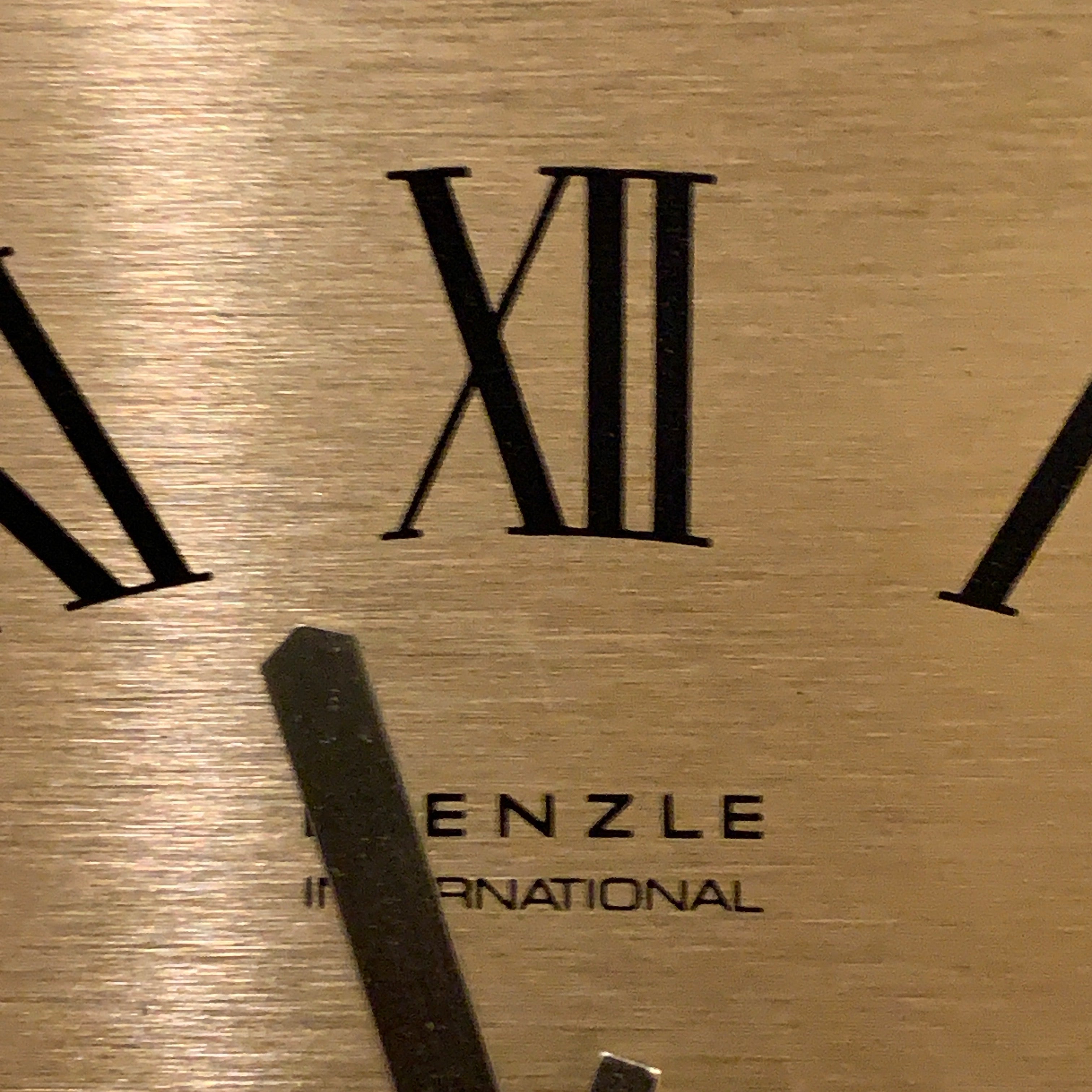 Kienzle International Chronoquartz Mantel Clock, 1970s Brushed Gold Aluminium, Chrome Corners