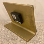Kienzle International Chronoquartz Mantel Clock, 1970s Brushed Gold Aluminium, Chrome Corners