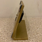 Kienzle International Chronoquartz Mantel Clock, 1970s Brushed Gold Aluminium, Chrome Corners