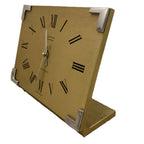 Kienzle International Chronoquartz Mantel Clock, 1970s Brushed Gold Aluminium, Chrome Corners