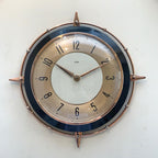 Metamec 5859 Starburst Wall Clock — Copper & Black Bakelite, 1960s, Kienzle Quartz
