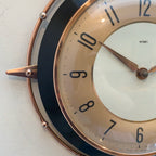 Metamec 5859 Starburst Wall Clock — Copper & Black Bakelite, 1960s, Kienzle Quartz