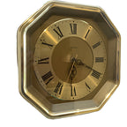 Metamec Octagonal Brass Wall Clock, Roman Numeral Quartz Dial, 1984-1986