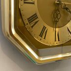 Metamec Octagonal Brass Wall Clock, Roman Numeral Quartz Dial, 1984-1986