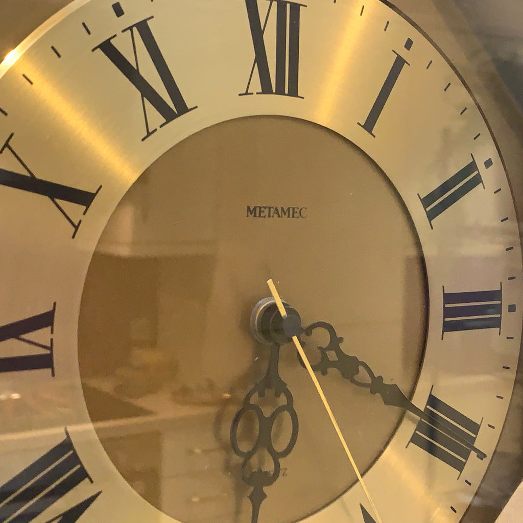 Metamec Octagonal Brass Wall Clock, Roman Numeral Quartz Dial, 1984-1986