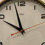 Metamec 5601 Wall Clock — White Bakelite, Solid Brass Bezel, 1960s