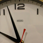Metamec 5601 Wall Clock — White Bakelite, Solid Brass Bezel, 1960s