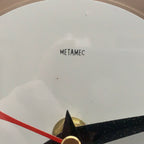 Metamec 5859 Starburst Wall Clock, Copper Black Bakelite, 1960s, New Quartz